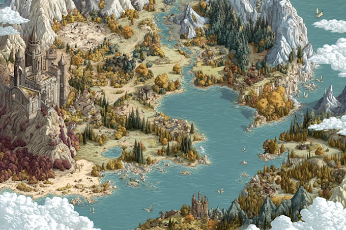 map illustration fantasy map design map maker vector map