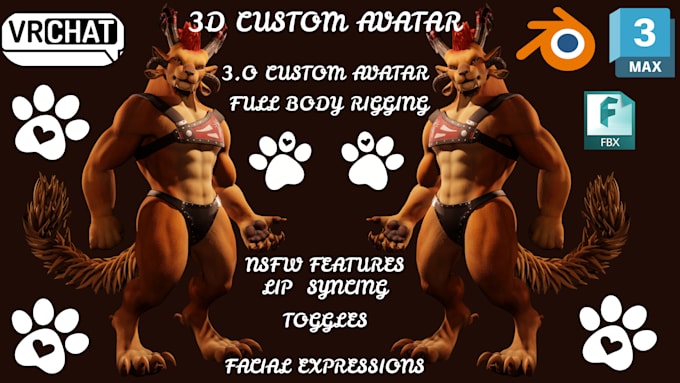design furry vrchat avatar, furry vtuber avatar, vrc avatar, mmd for streaming