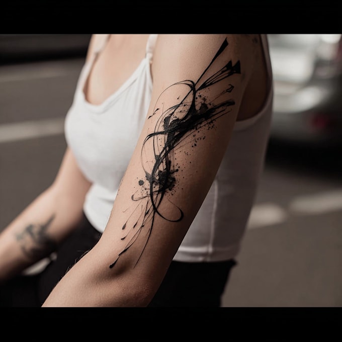 custom an abstract black tattoo design