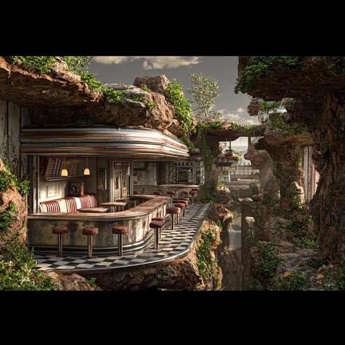 create 3d environment art, 3d concept art, 3d nft art, metaverse worlds