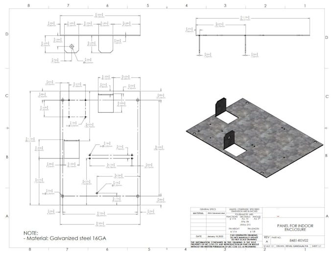 provide sheet metal modeling, flat patterns, and dxf files for laser cutting