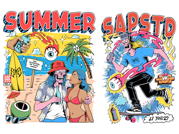 draw illustration for tshirt