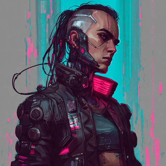 draw cyberpunk character art