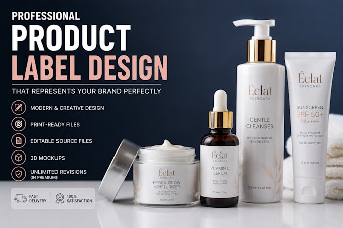 design professional product label and packaging label