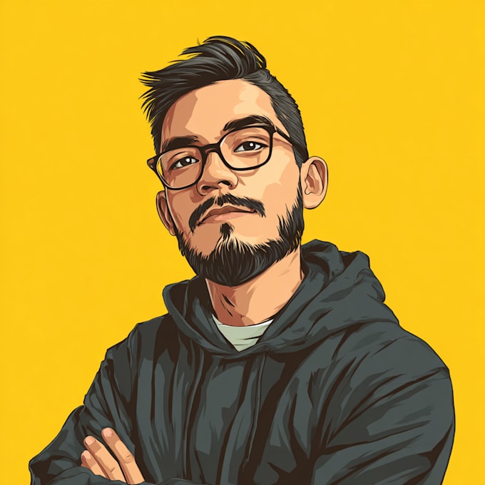 draw cartoon vector portrait with your face