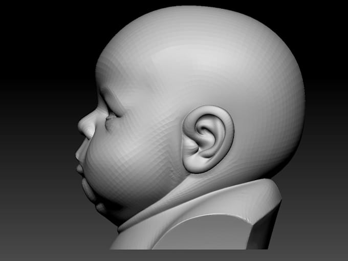 Sculpt realistic 3d head model face scan 3d bust stl in zbrush for 3d ...