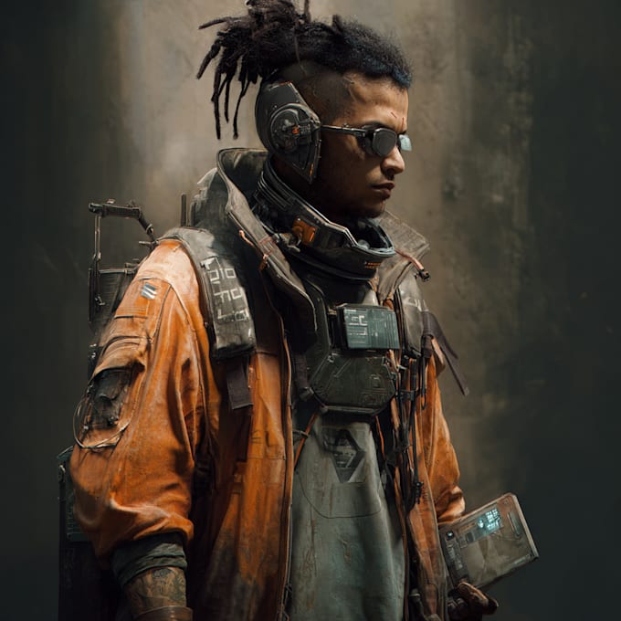 do a sci fi character and sci fi art