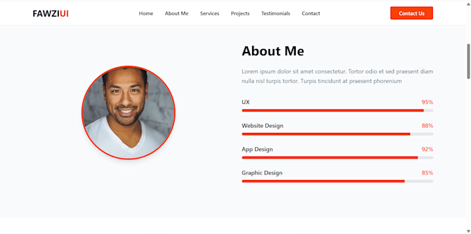 create a professional portfolio website