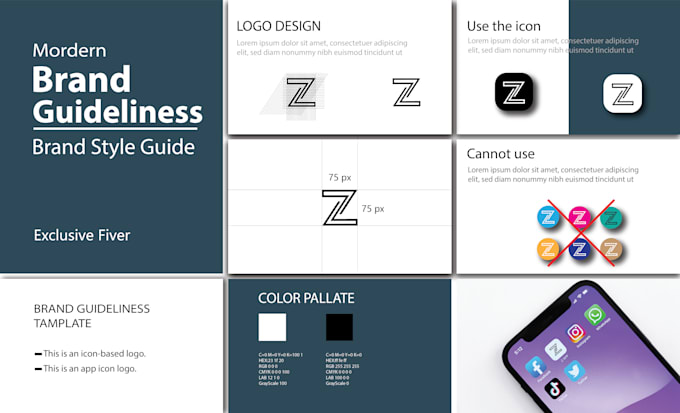 Do minimalist logo design, ,brand style guidelines by Imran262498 | Fiverr