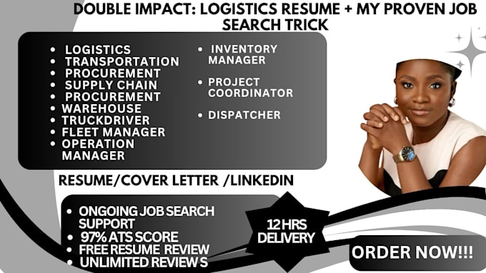 write a logistics, supply chain, and warehouse resume