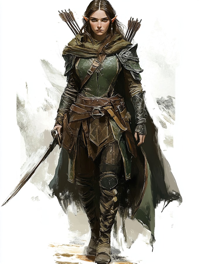 make a full color dnd character illustration