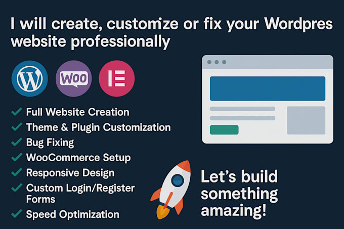create, custom elementor wordpress website professionally
