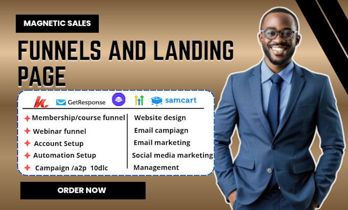 design landing page gohighlevel systeme io sales funnel kajabi website design