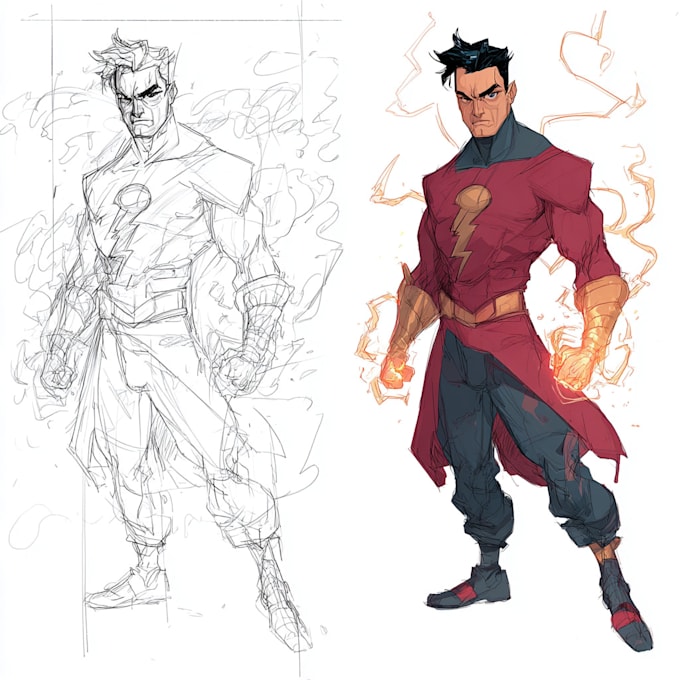 make an superhero comic cartoon character into style