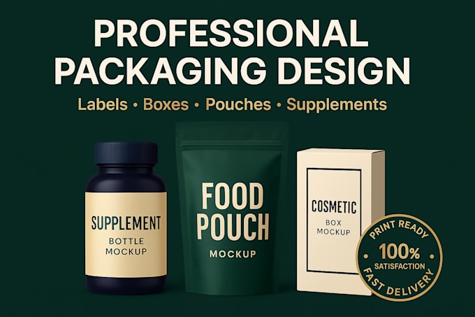 create premium product packaging, pouch label, and box designs for your brand