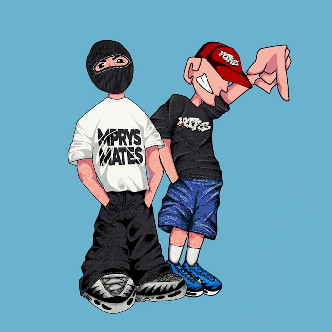 graffiti and pop style illustration characters