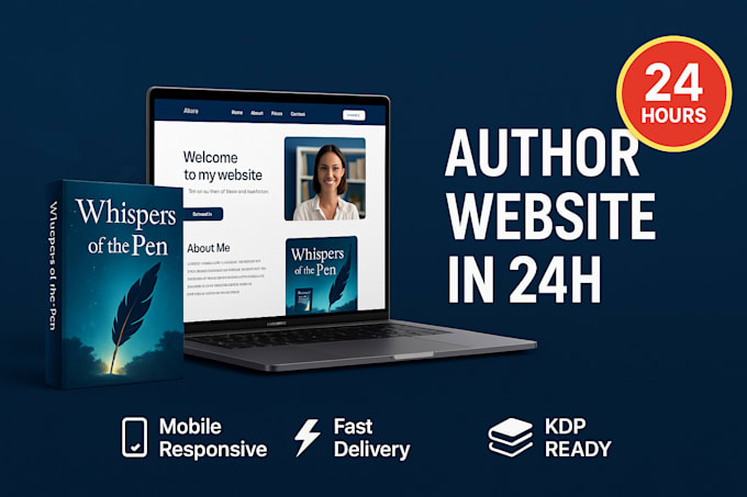 design a professional author book website landing page for kdp published book
