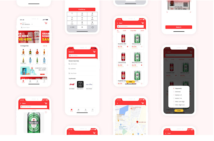 Mobile app ui ux for android and ios in figma or adobe xd by Design ...