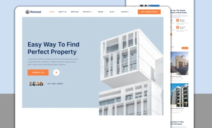 design a modern real estate wordpress website with idx, elementor
