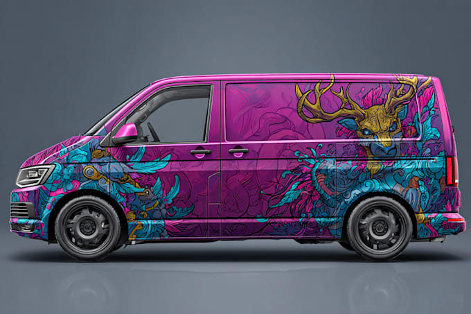 draw car wrap design, vehicle wrap design art for you
