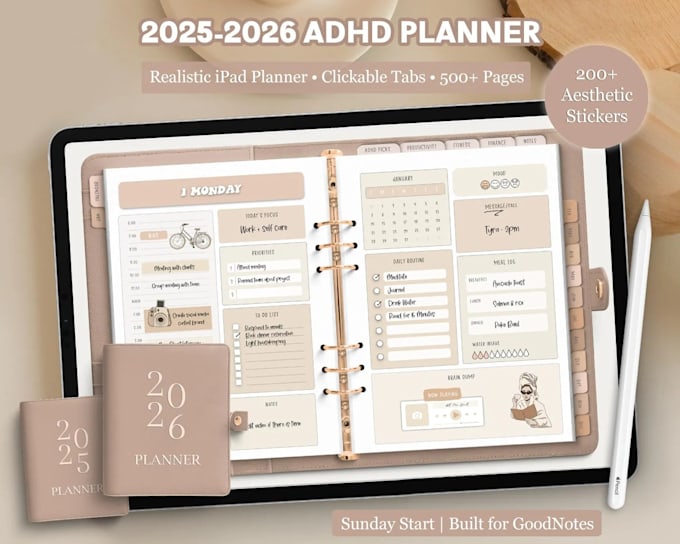 design responsive etsy hyperlinked planner, digital planner, hyperlink planner