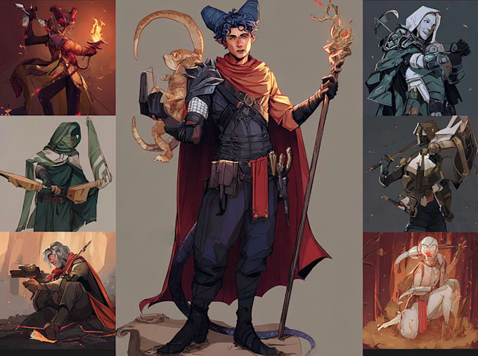 paint concept art and character sheets for you