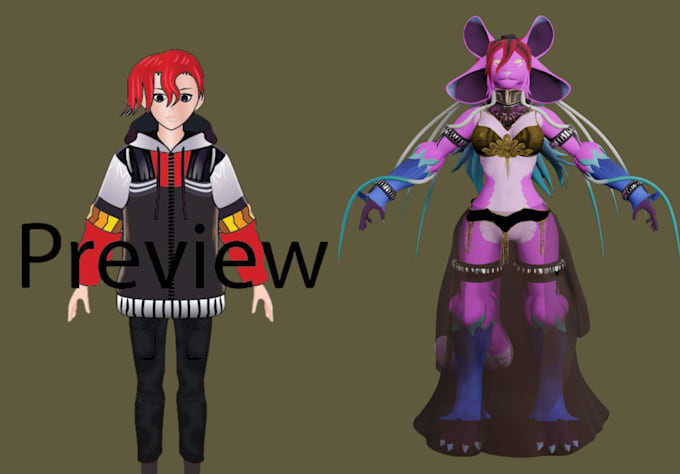 do 3d model vrchat avatar furry avatar vr character vroid vtuber nfsw anime edit