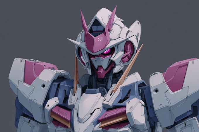 draw gundam, transformers, mecha robot in anime manga style