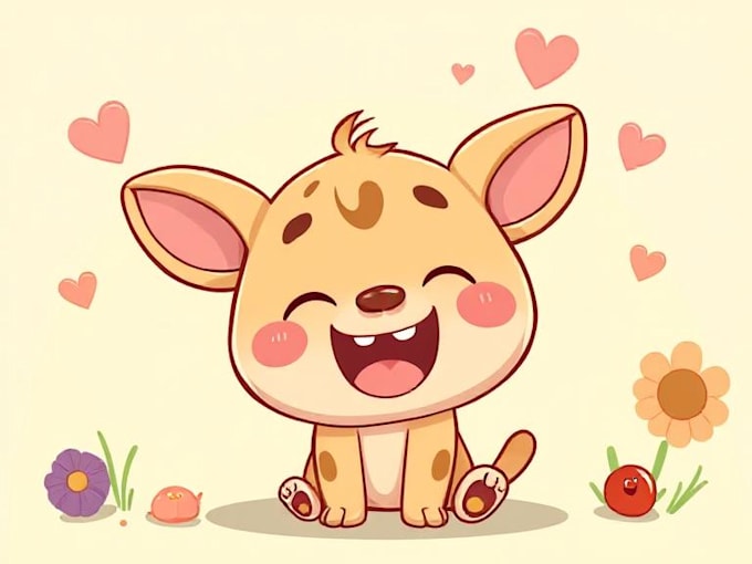 draw a cute and funny cartoon illustration