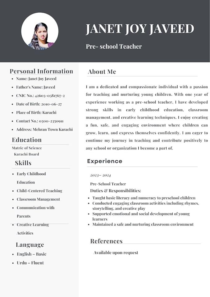 create your resume or CV