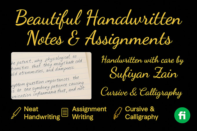 do  handwritten notes, assignments neat and clean handwriting