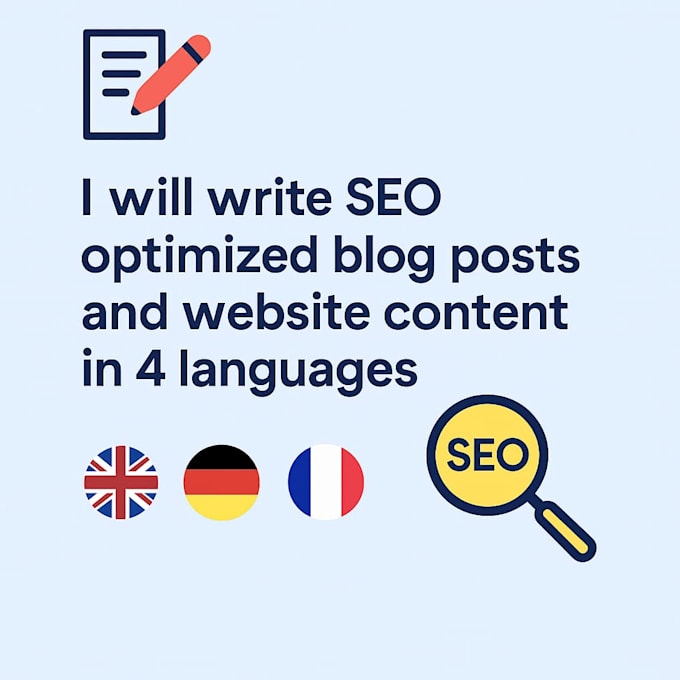 create SEO friendly blog and website content in 4 languages