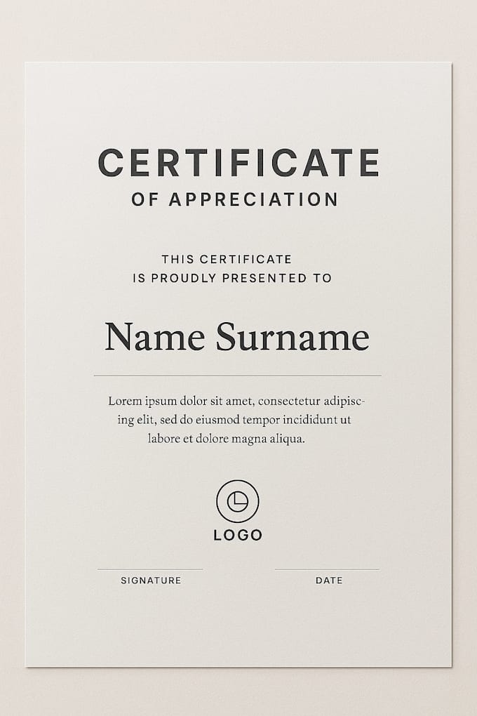 design professional certificates for schools and courses