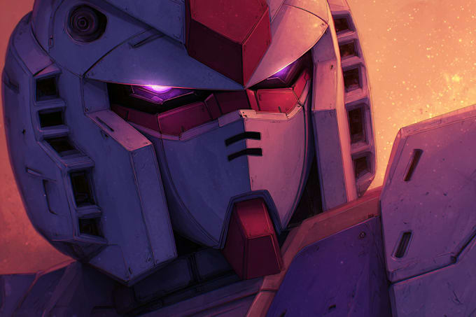 draw gundam, transformers, mecha robot in anime manga style