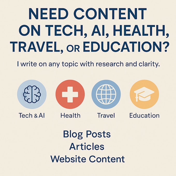 write SEO optimized blog posts and articles on any topic