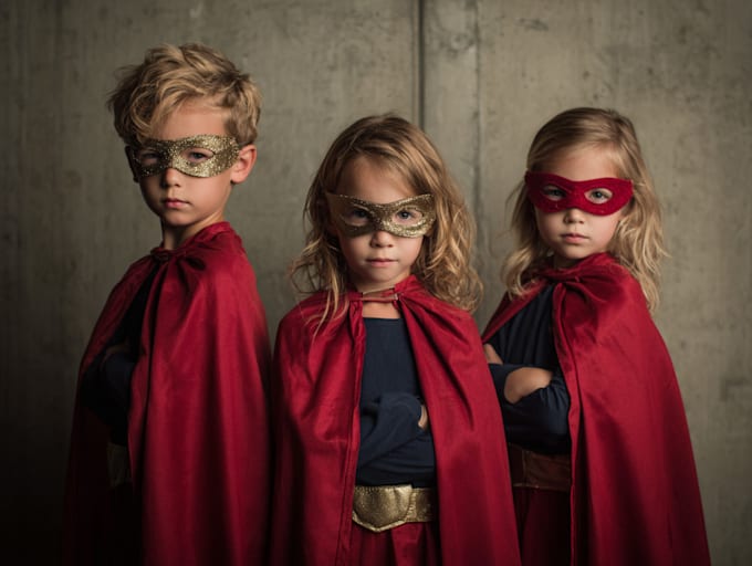 design a family superhero portraits