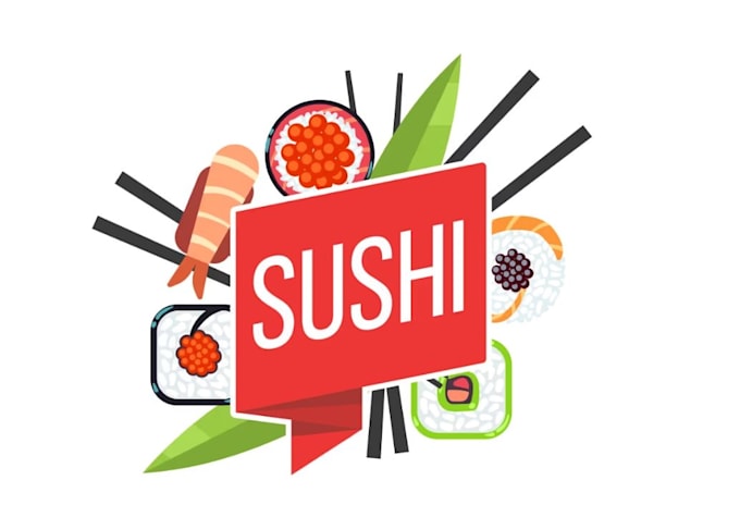 create eye catching sushi logo for you in just 1 day