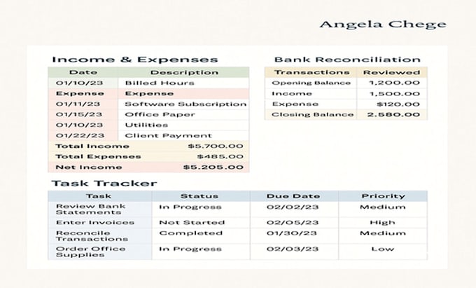 bookkeeping and admin support for small businesses