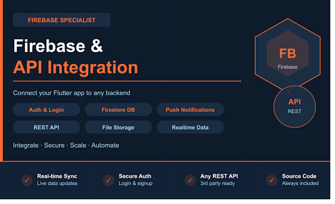 build and fix your flutter mobile app with firebase and API integration