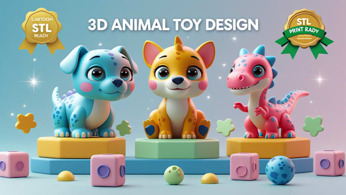 design custom 3d printable animal toys for pet brands and pet influencers