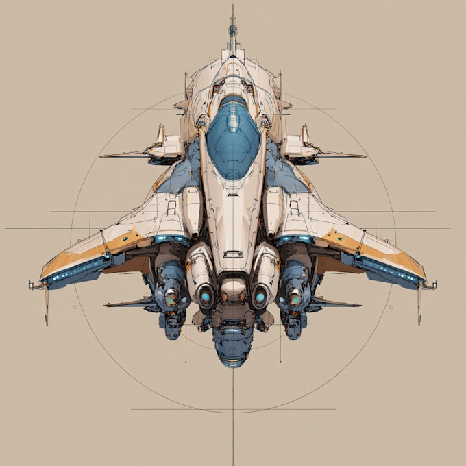 draw high quality spaceship concept