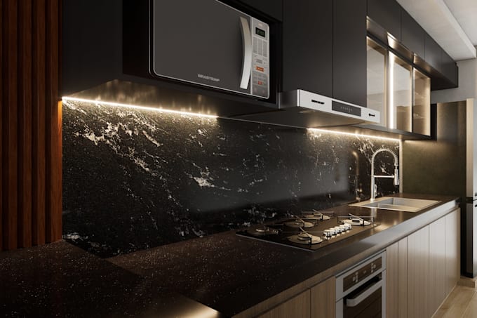 design your modern melamine kitchen in 3d with realistic renders