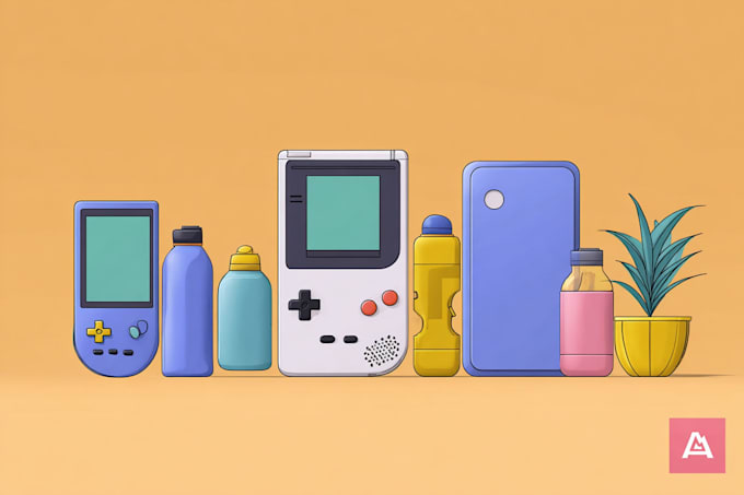 turn objects, products into simple flat vector illustrations