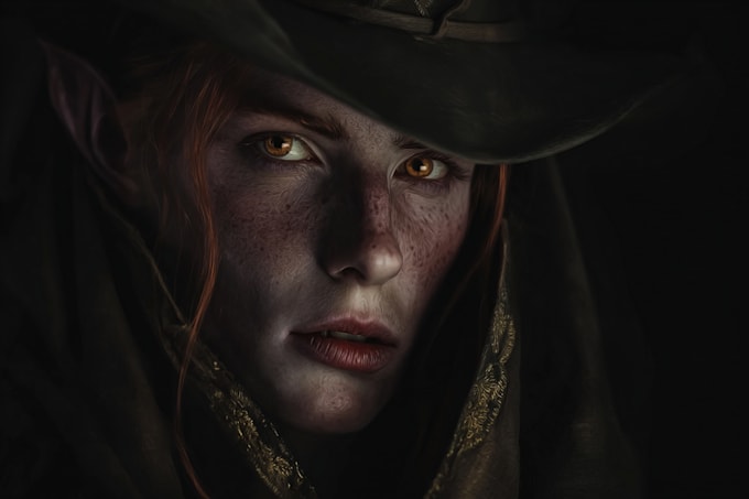 paint a dark fantasy portrait