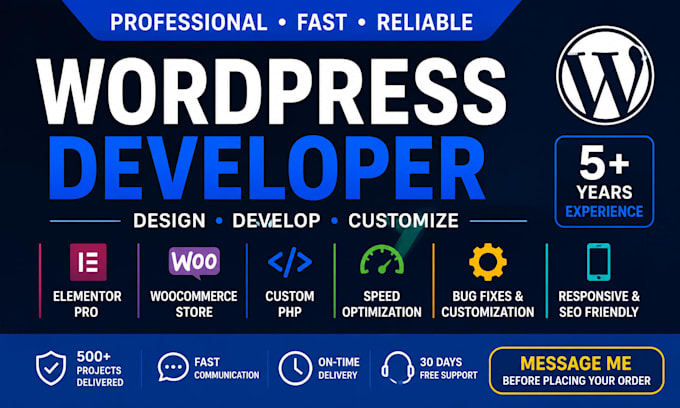 create wordpress website design and development in elementor