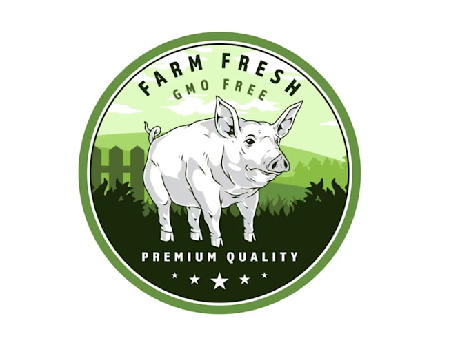 create new style pig farm logo for your business