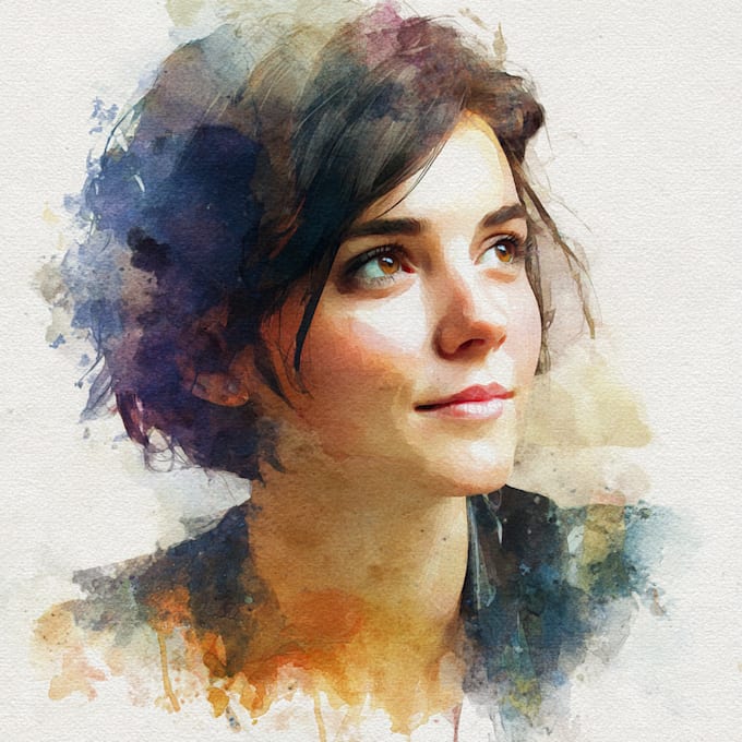 paint cute watercolor portrait
