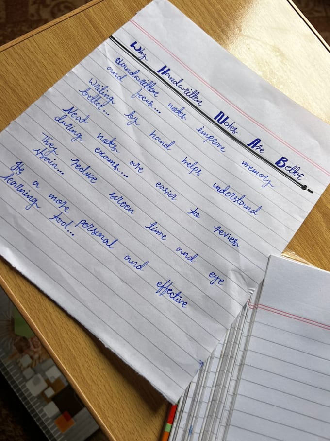 aesthetic handwritten english notes