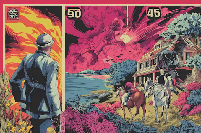 draw a retro vintage comic illustration