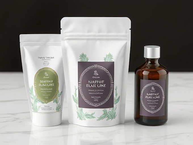 make a label design, cosmetic package, box design